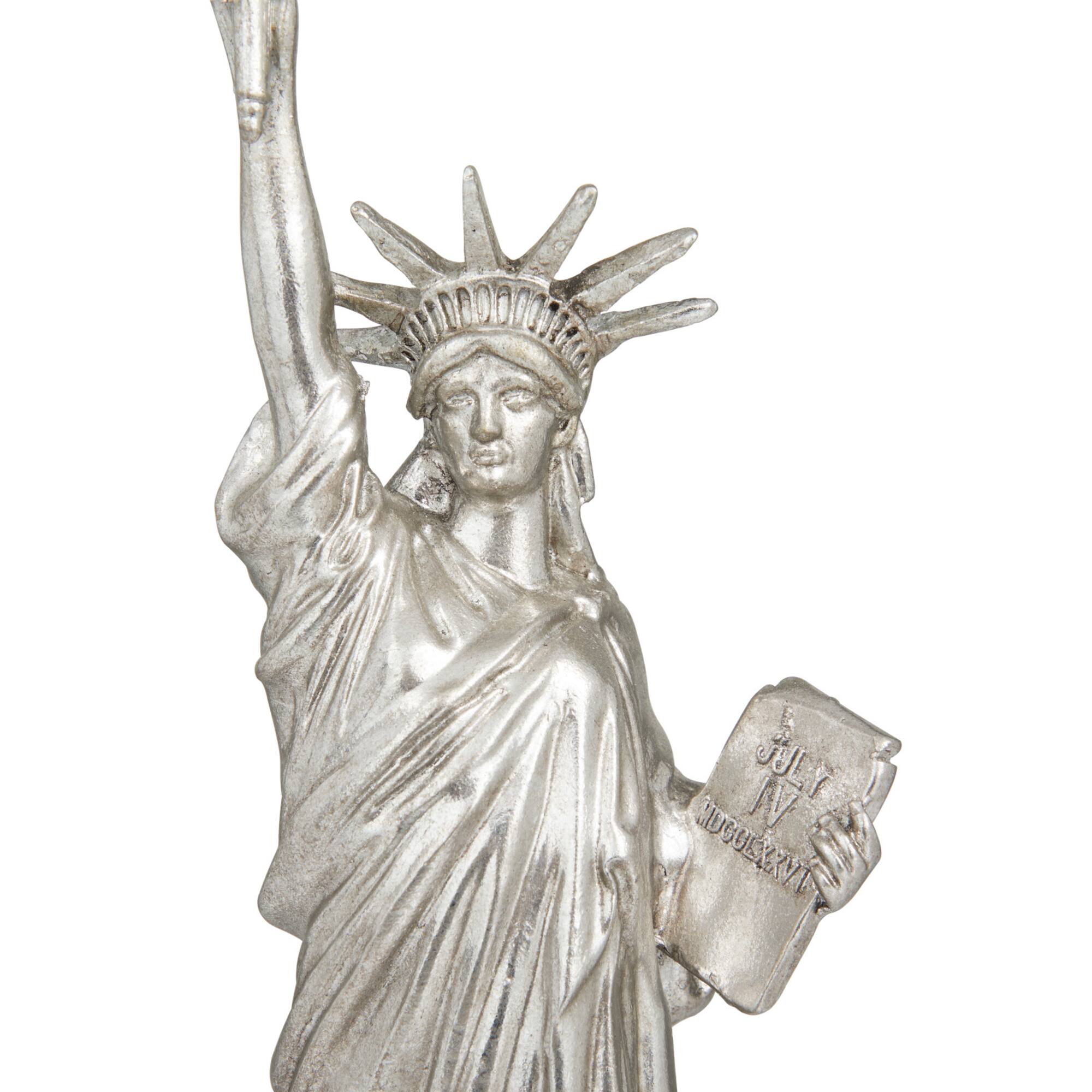 Silver Polystone Traditional Sculpture, 17" x 5" x 5"